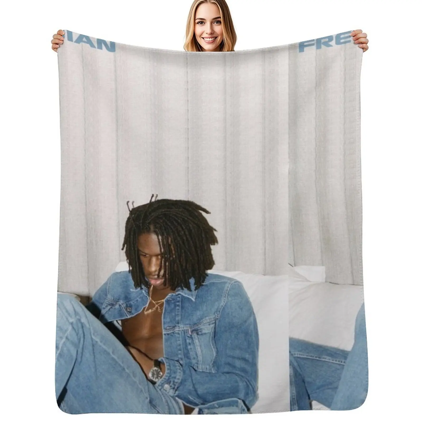 

DANIEL CAESAR DENIM Throw Blanket valentine gift ideas Winter beds Heavy Soft Plaid Blanket