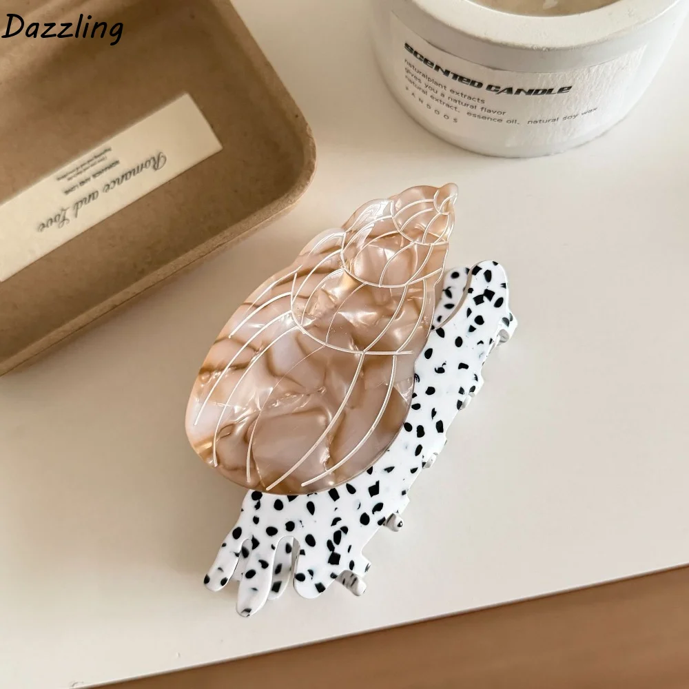 

Заколка для волос в корейском стиле, серия «Океан», аксессуар для пляжа, заколка-ракушка из ацетатного волокна, для высокого хвоста, аксессуар для волос