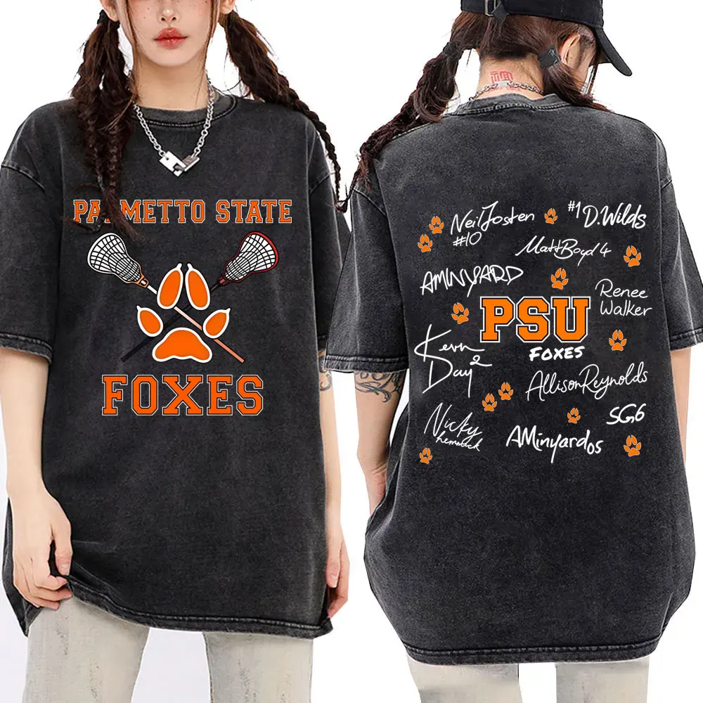 All for The Game The Foxhole Court Palmetto State Foxes Washed Vintage T-shirt Men Women's Fashion Casual Oversized Streetwear