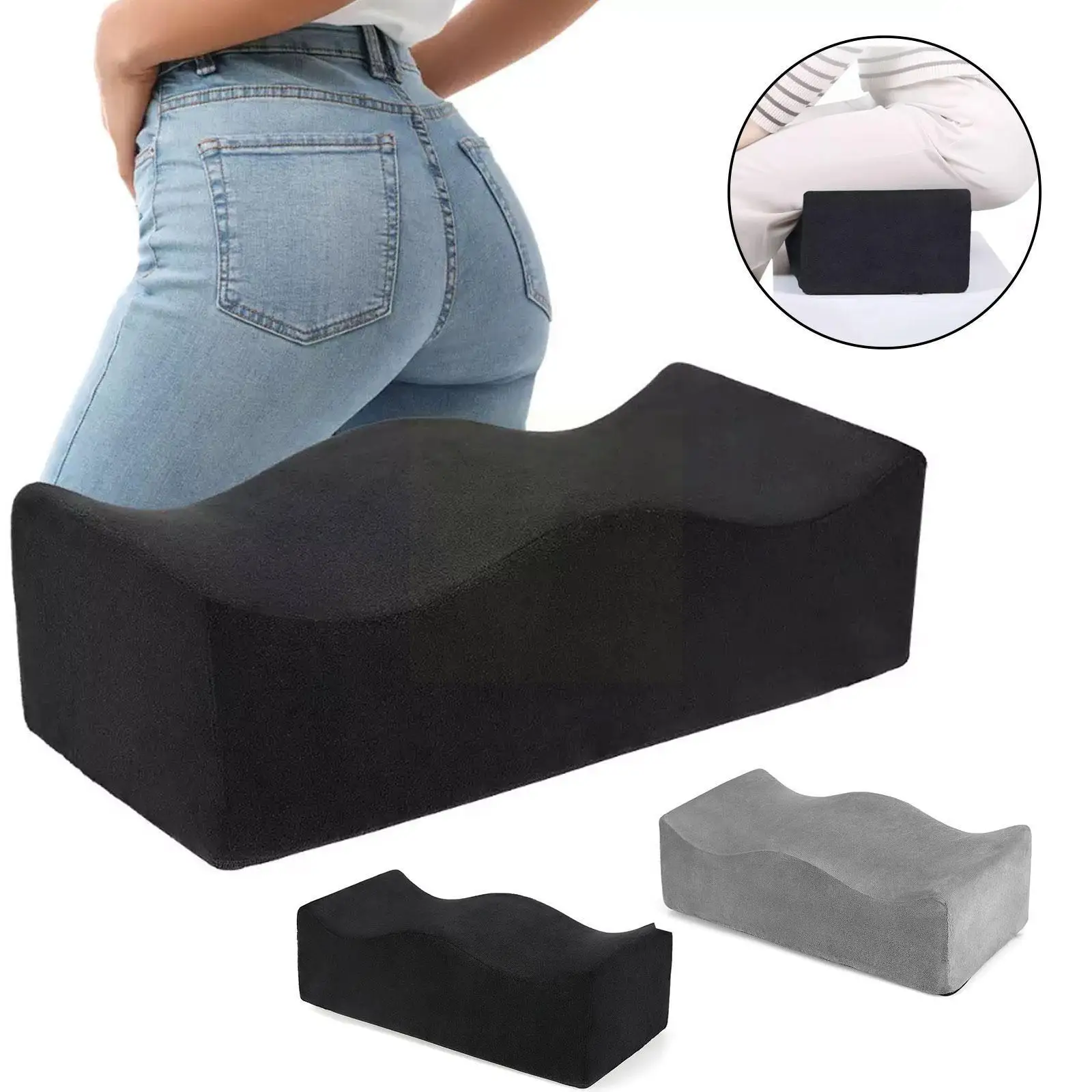 

Memory Foam Butt Seat Cushion For Hip Lift Pillow Sponge BBL Pillow Seat Pad After Surgery Brazilian Butt Lift Pillow F1L9