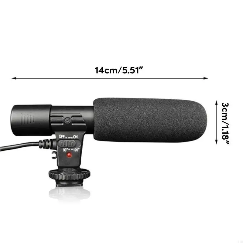 Mic microfono stereo a condensatore portatile da 31 kb con supporto per scarpe calde da 3,5 mm per DSLR