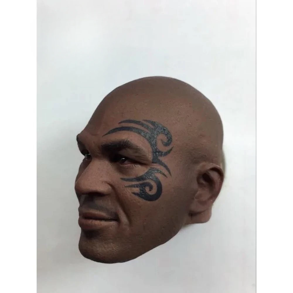 Cabeça boxer tyson em escala 1/6, escultura com padrão de tatuagem, campeão de boxe de luta, escultura para boneca de figura de ação de 12 polegadas