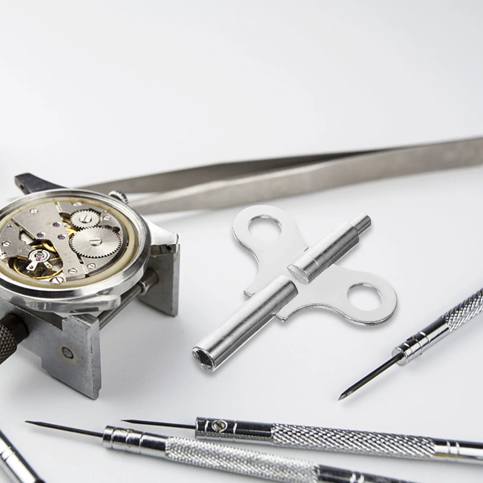 

2pcs Steel Clock Winding Key Sturdy Scratch Resistant tool For Wall Clocks Replacement Metal Winding Keys Clock