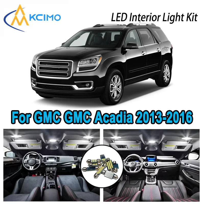 

Premium Bright LED Interior Light Kit for GMC GMC Acadia 2013-2016 2014 2015 2016 Dome Map Trunk Car Lamps with Canbus No Error