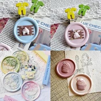 Diy yangın mühür damga oyuncak mühür kafa ince oyma mühür kafa çok katmanlı özel şekilli kabartmalı pirinç kafa davetiye zarf mühür