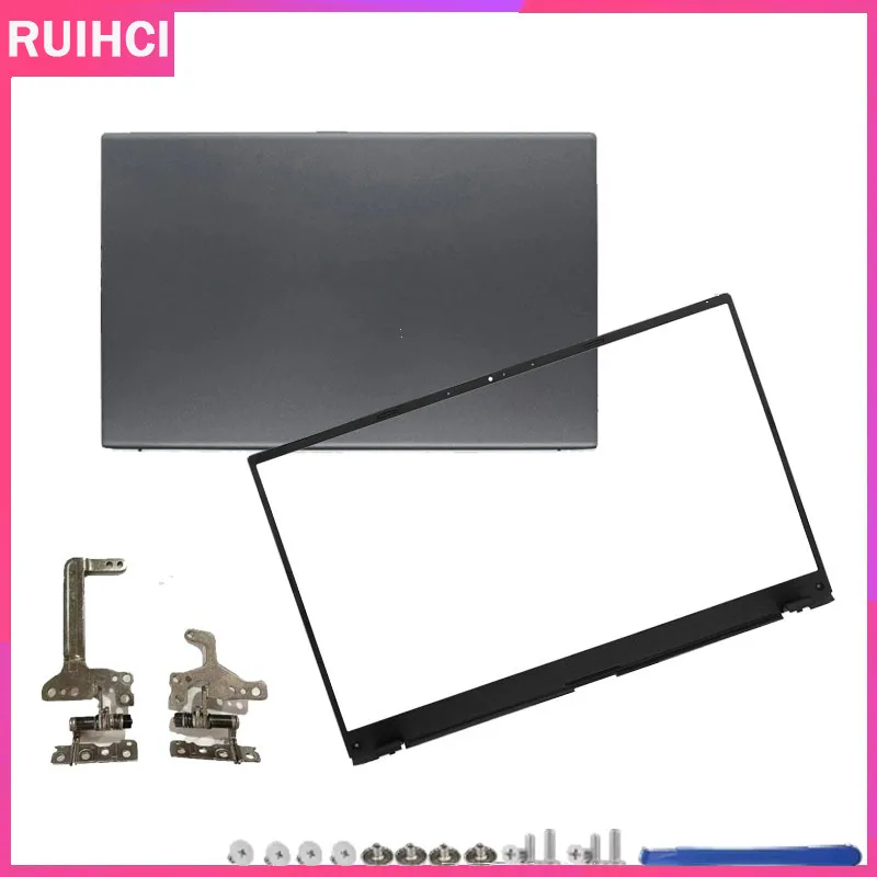 

For Vivobook X512 X512F X512DA X512UA F512 V5000F V5000D New Laptop Case LCD Back Cover Front Bezel Hinges Silver 15.6"