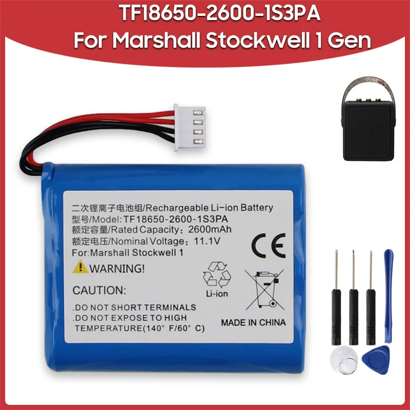 

Сменная батарея 2600 мАч для Marshall Stockwell 1 Gen 1Gen, уличный Bluetooth-динамик TF18650-2600-1S3PA, перезаряжаемые батареи