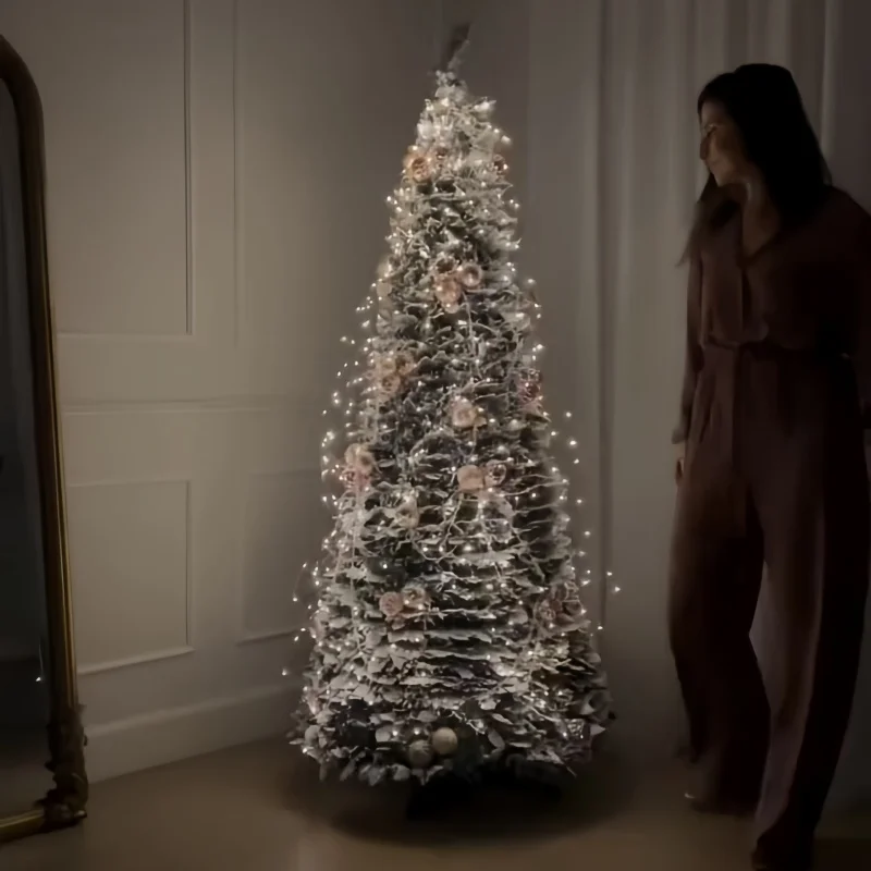 

New 120cm/4ft Foldable Pre-Decorated Christmas Tree Pop-Up Festive Decoration Home Decor Portable Christmas Tree