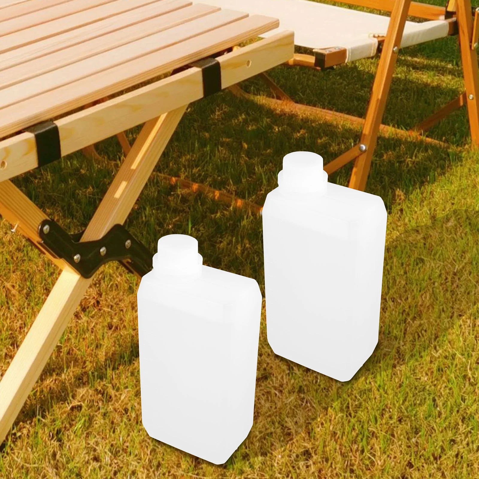 

1 Liter Food Grade Plastic Jug Hdpe Durable Reusable Bottle Flat Compact for Oil Water Storage Container Cap Lid