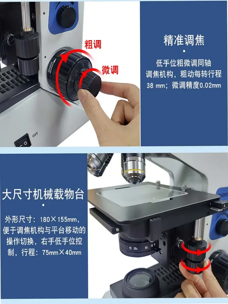 顕微鏡の光学倍率は2000倍、HD 4K、金属粒子組織材料の専門的な測定