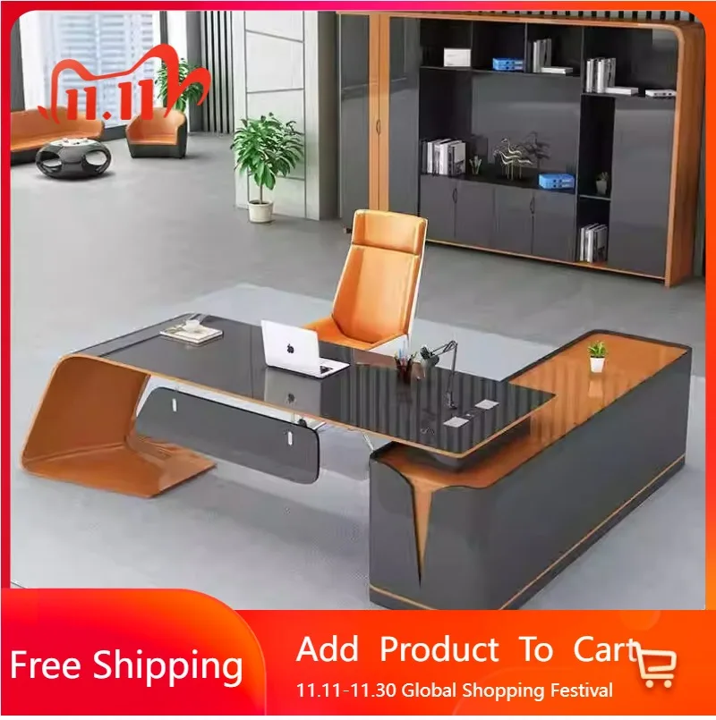 

Storage Design Office Desk Standing Lshaped Executive Long Office Desk Modern Computer Study Meuble Bureau Commercial Furniture