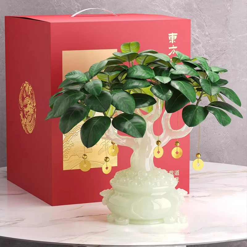 Lucky Money Tree Wealth Attracting Ornament for Business Success Elegant Decoration Crafts Reception Desk Decor for Office