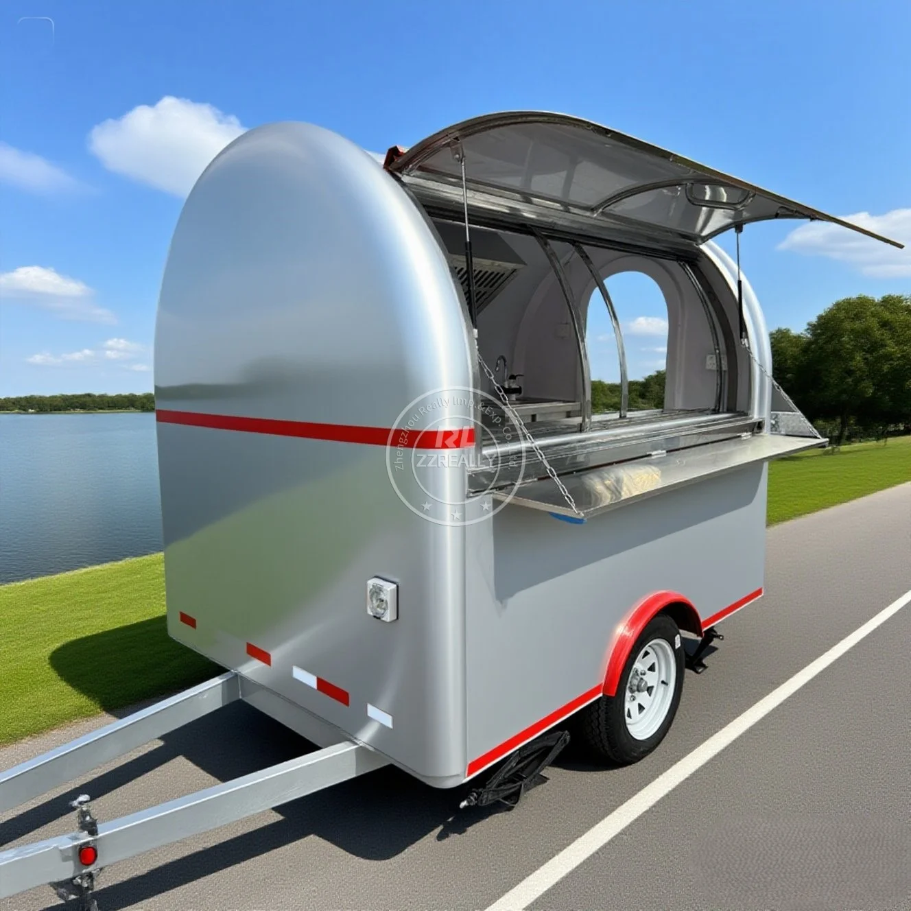 

Europe Standard Ice Cream BBQ Cart Food cart Outdoor Fast Food Truck Baking Equipment Food Cart