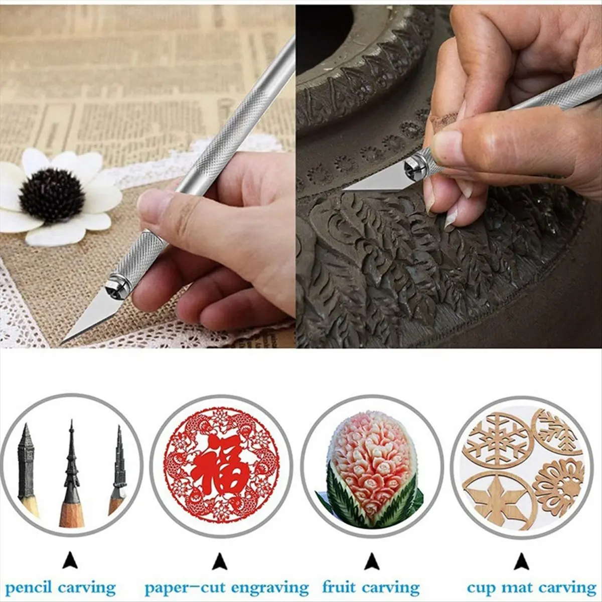 A95G 18Pc Basic Craft Vinyl Weeding Tools Set DIY Sewing Stitching Punch Carving Kit Silhouette Cameos Lettering Tool
