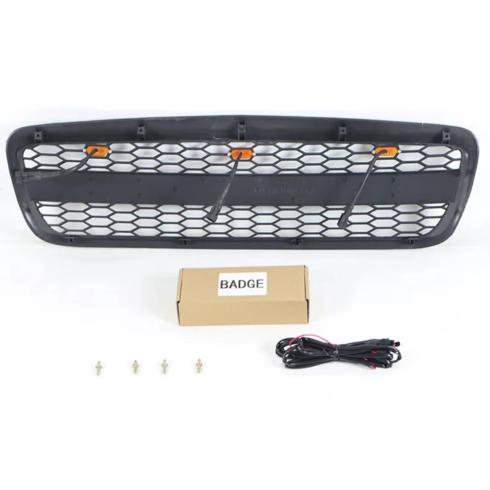 Other Accessories ABS Car Grille With Light Fits For Ford Crown Victoria 2003-2011 Modified Front Bumper Grill Grills Upper Grid