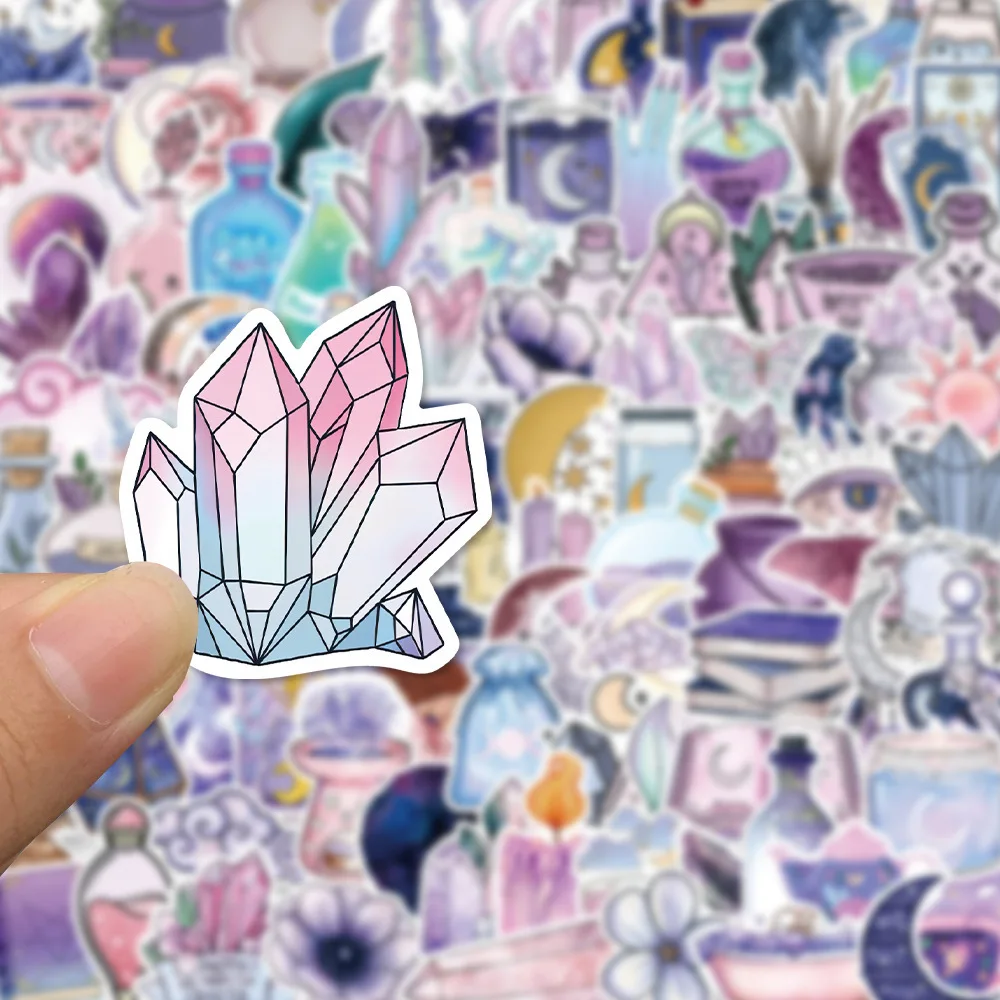 100Pcs การ์ตูน Magic แม่มดดวงจันทร์คริสตัลน่ารักสติกเกอร์แล็ปท็อปสมุดภาพโทรศัพท์กระเป๋าเดินทางความงาม Decals เด็กเครื่องเขียนสติกเกอร์