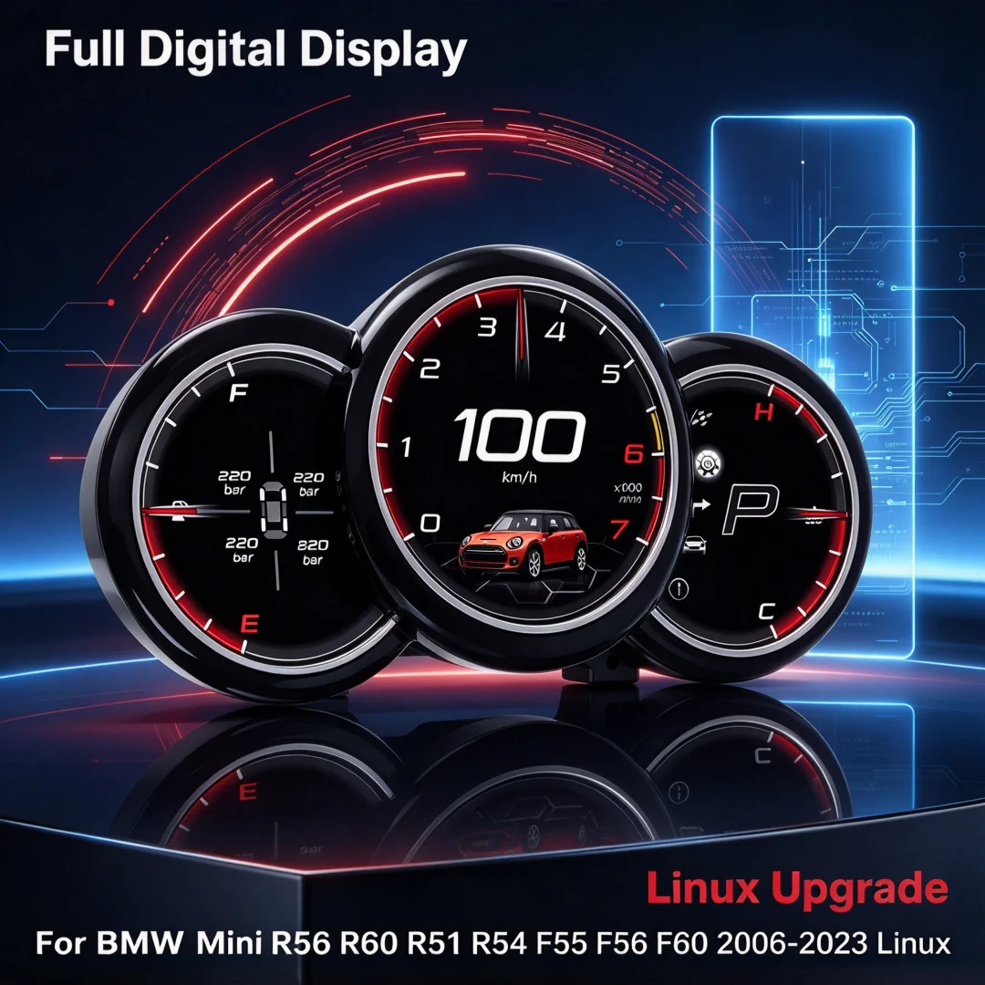 New LCD Instrument Panel Linux For Bmw Mini R56 R60 R51 R54 F55 F56 F60 2006 - 2023 Digital Virtual Cockpit Speedometer Screen