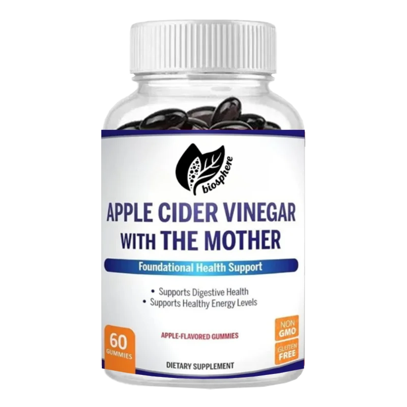 

Apple Cider Vinegar Flavored Gummies, Containing Beetroot and Vitamin B12 To Provide Energy -60 Apple Flavored Gummies