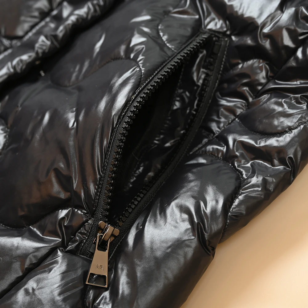 معطف شتوي دافئ Du down Jaet للنساء من Thiened مبطن وقابل للفصل، طويل أمريكي، سحاب إغلاق، طول منتظم #3