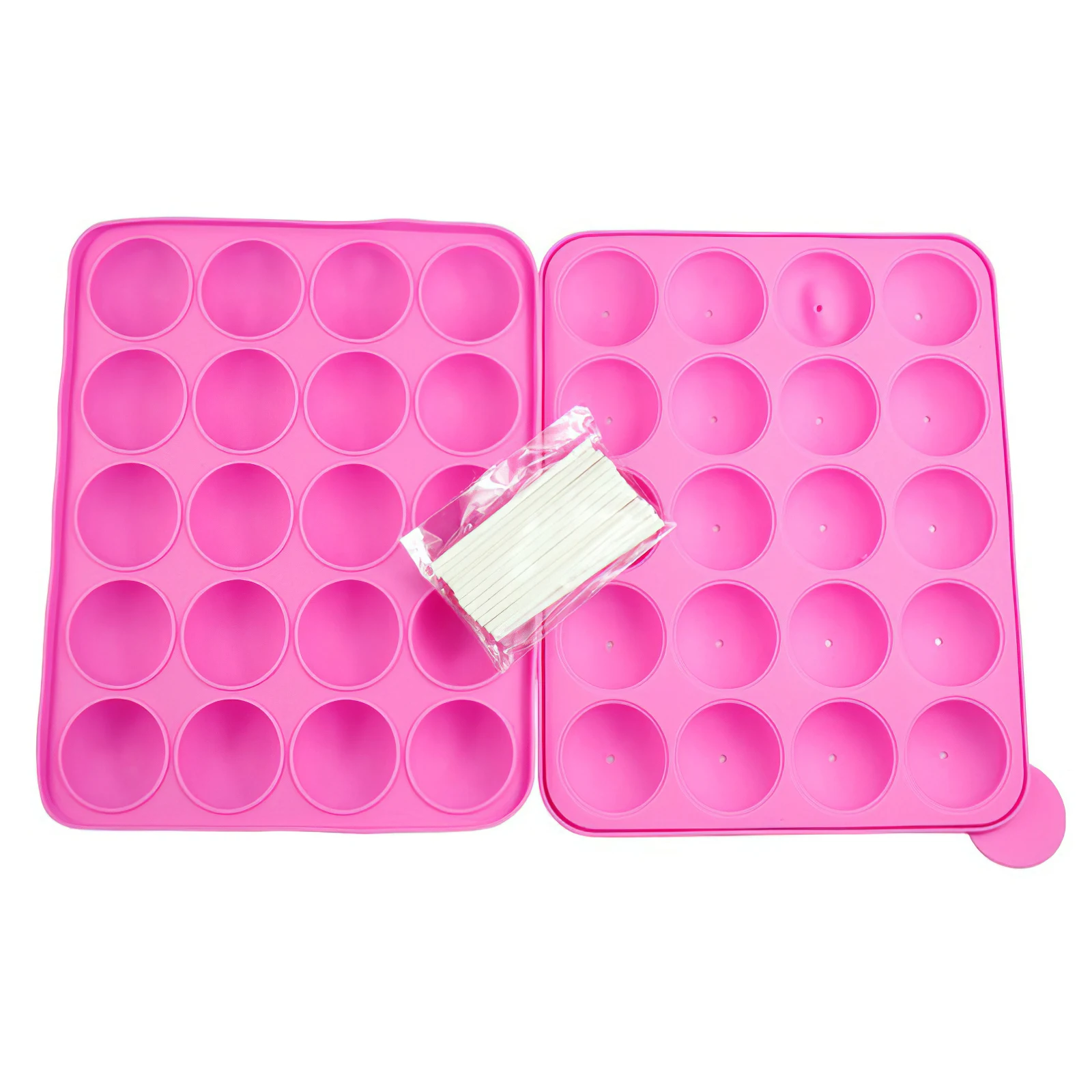 Lollipop Mold 20 Holes Mould Candy Ball Baking Tools Maker Self-Assembly Stick Fondant Tray Cupcakes Jelly Cookie Hard