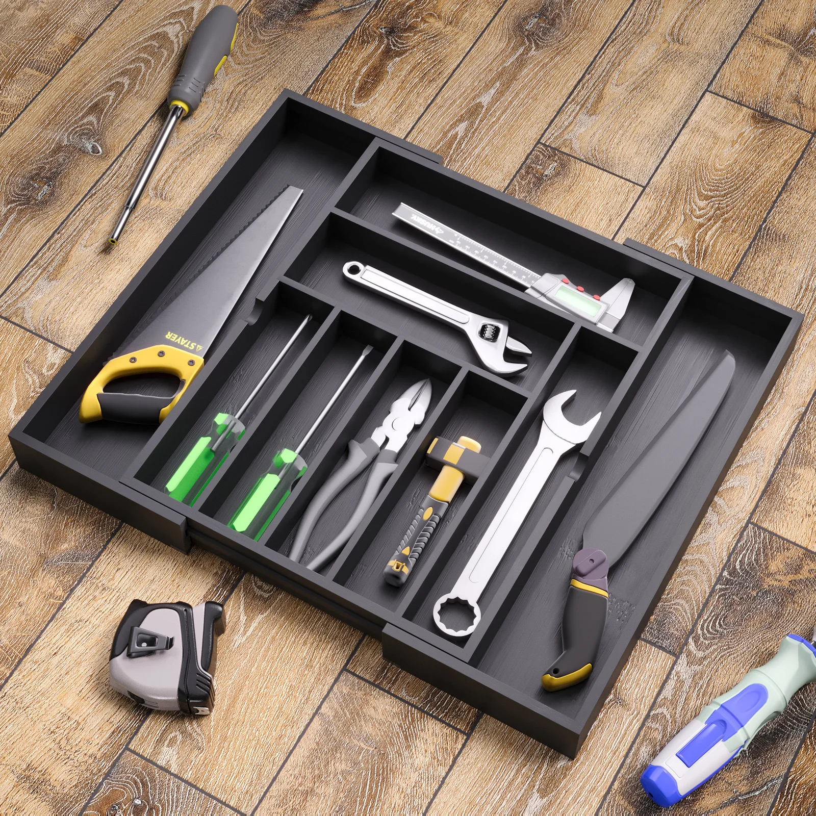 

Bamboo Split Tableware Storage Box, Knife and Fork Storage Boxes, Household Bedside Drawer Finishing Box
