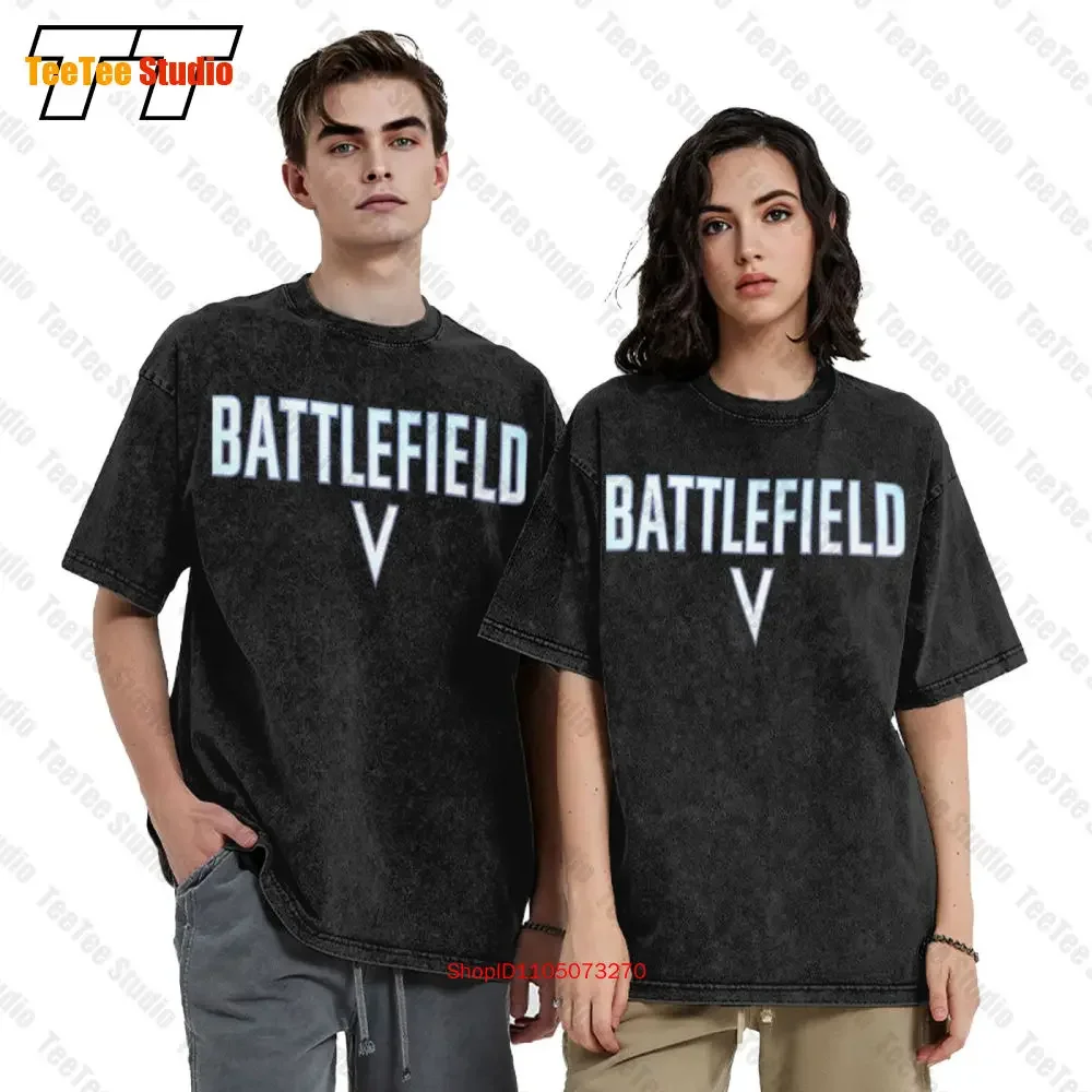 Battlefield V Battlefield Shooter Video Game Logo Daniel Recker Vintage Oversized T-Shirt CFXU