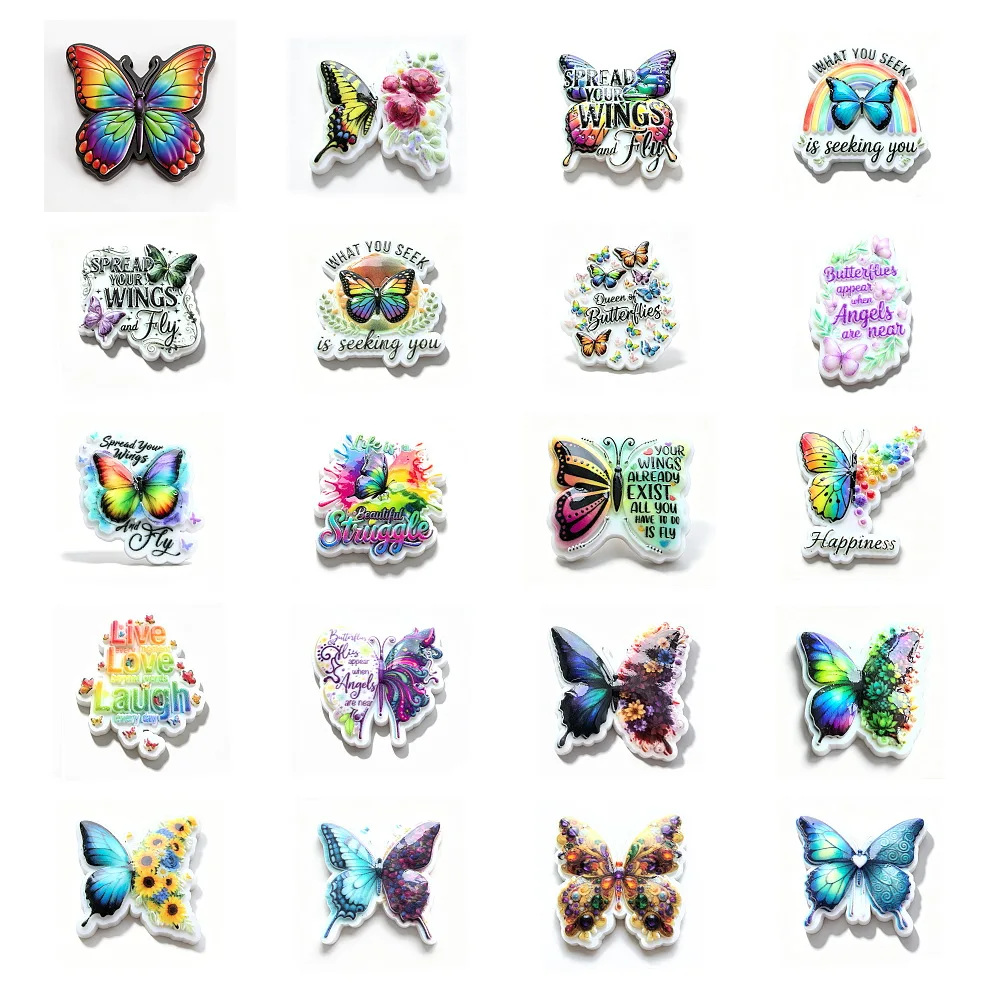 New Arrival Colorful Butterfly Shoe Charms Decoration Flower Shoe Accessories For Sandal Shoes Pins For Girls Women Party Gifts