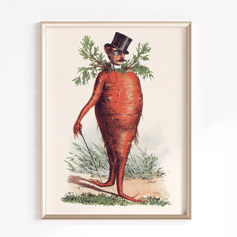Vintage Vegetables (1909) Adolphe Millot Poster, Vegetables and Fruits Print, Antique French Poster Kitchen Decor, Botanical Art