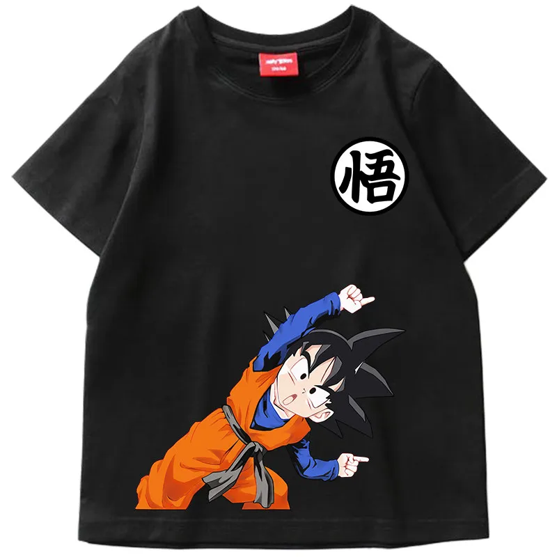 Dragon Ball Goten Trunks Fusion Dance Baumwoll-T-Shirt, Jungen Mädchen Harajuku Streetwear Anime Kurzarm-T-Shirt, Retro Casual Kinder-T-Shirt – Detail 7