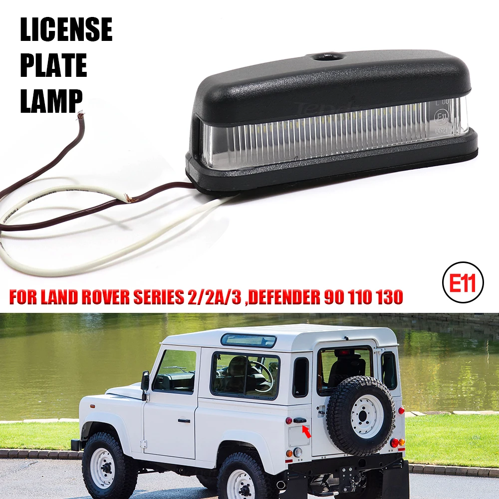 LED White Car LED License Plate Light Number Lamp For Land Rover Series 2 2A & 3  Defender 90/110/130