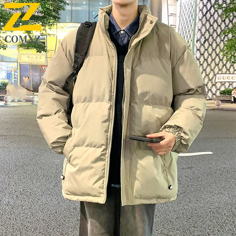 معطف سترة رجالي 2025 شتاء دافئ يندبروف في الهواء الطلق عداء ببطء معطف الكورية نمط المشي لمسافات طويلة السفر الثلوج الباردة برهان الحشو معطف