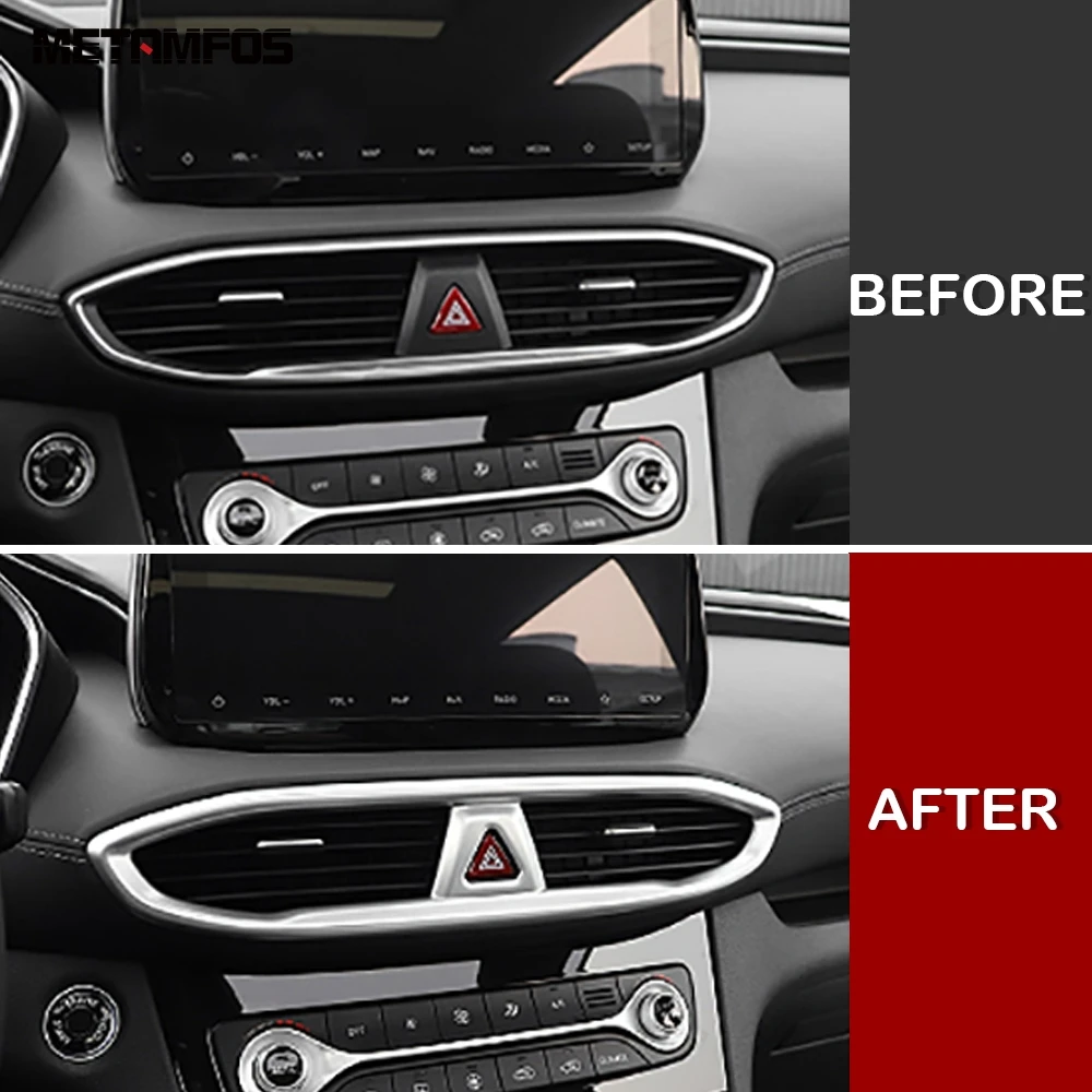 

Накладка на крышку вентиляционного отверстия центральной консоли для Hyundai Santa Fe 2019-2022 2023, аксессуары для интерьера из углеродного волокна, Стайлинг автомобиля