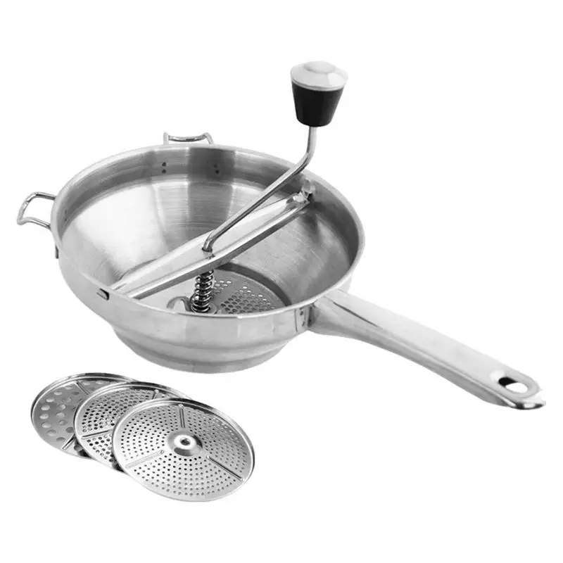 Molino de alimentos rotativo de acero inoxidable, ideal para hacer puré o sopas de verduras, tomates, herramientas creativas de cocina para el hogar