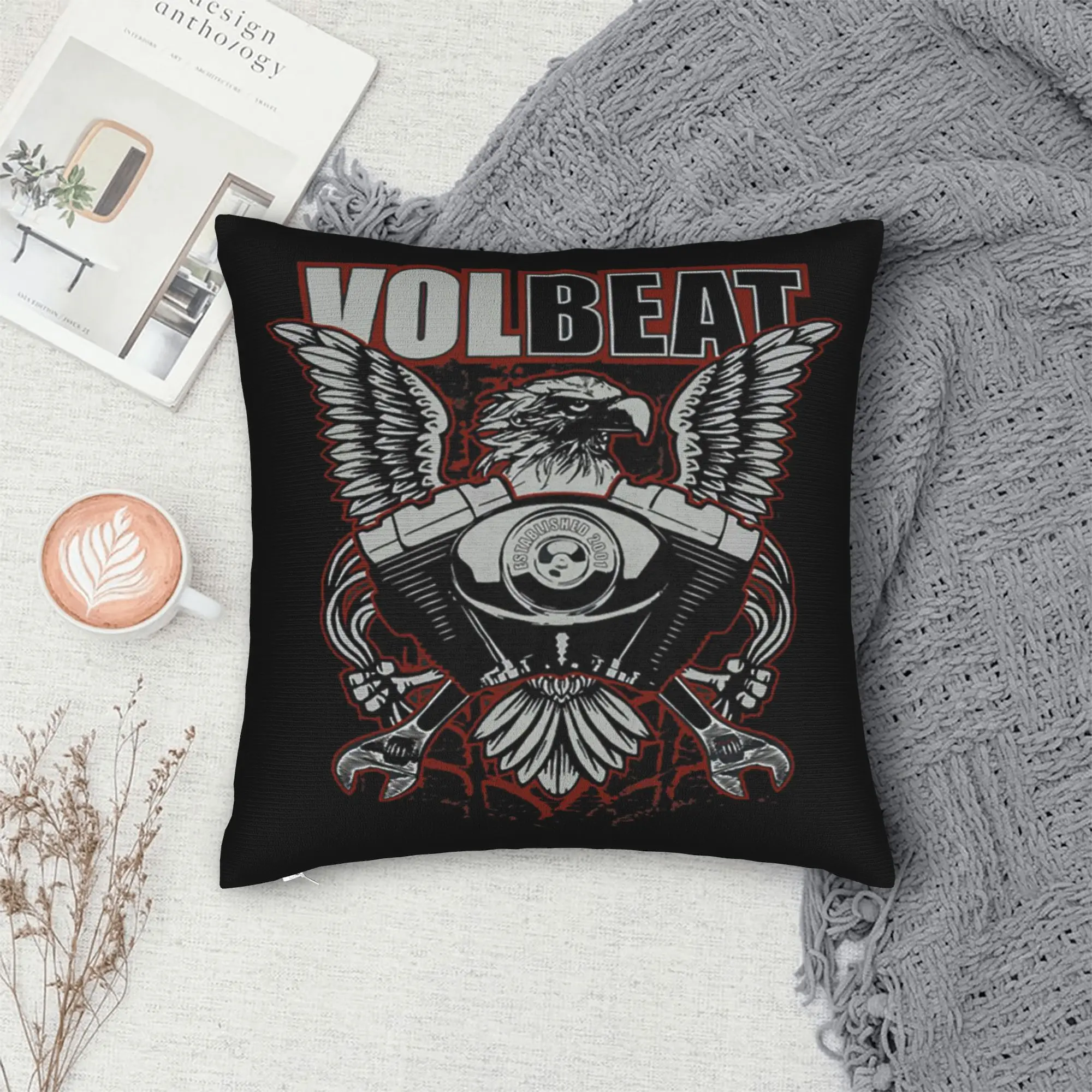 

Наволочка с принтом Volbeates в стиле рок-метал, наволочка для подушки, чехол для подушки Y2K, украшения для спальни, молния, разные размеры