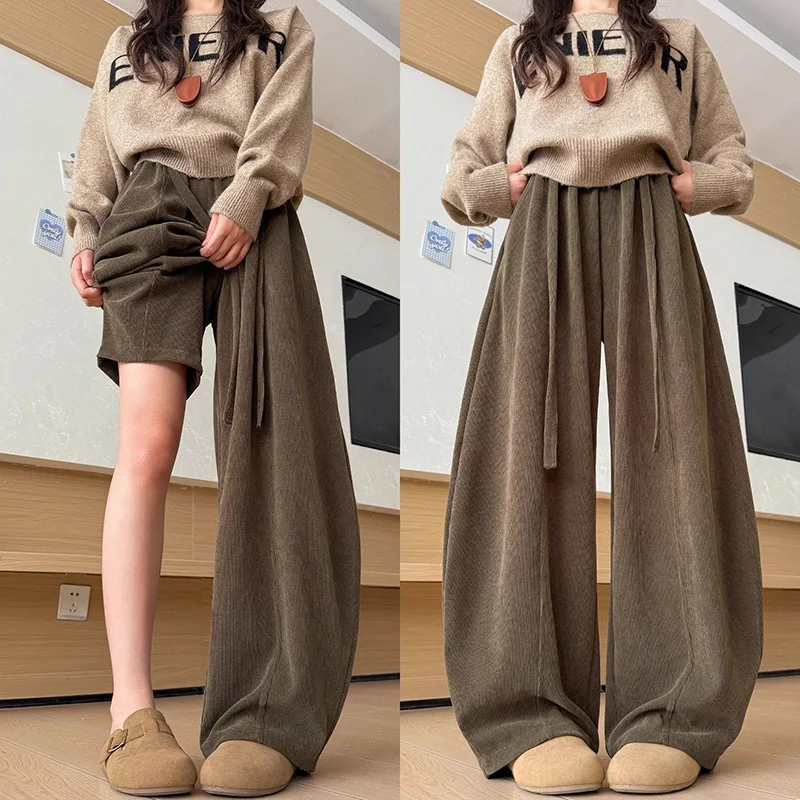 رائجة البيع النساء فضفاضة تناسب Sweatpants 2025 جديد الإناث عالية الخصر مستقيم الساق السراويل الفتيات موضة بناطيل يومية غير رسمية #1