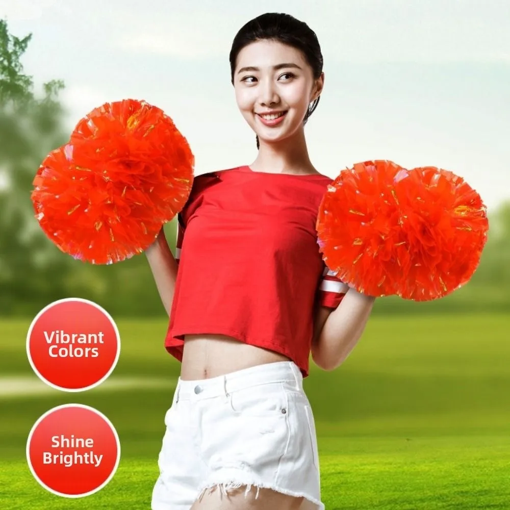 New 26cm Game Pom Poms PET Come On Props Cheerleader Holding Flowers Multicolors Cheering Ball Dance Party Concert Decorator
