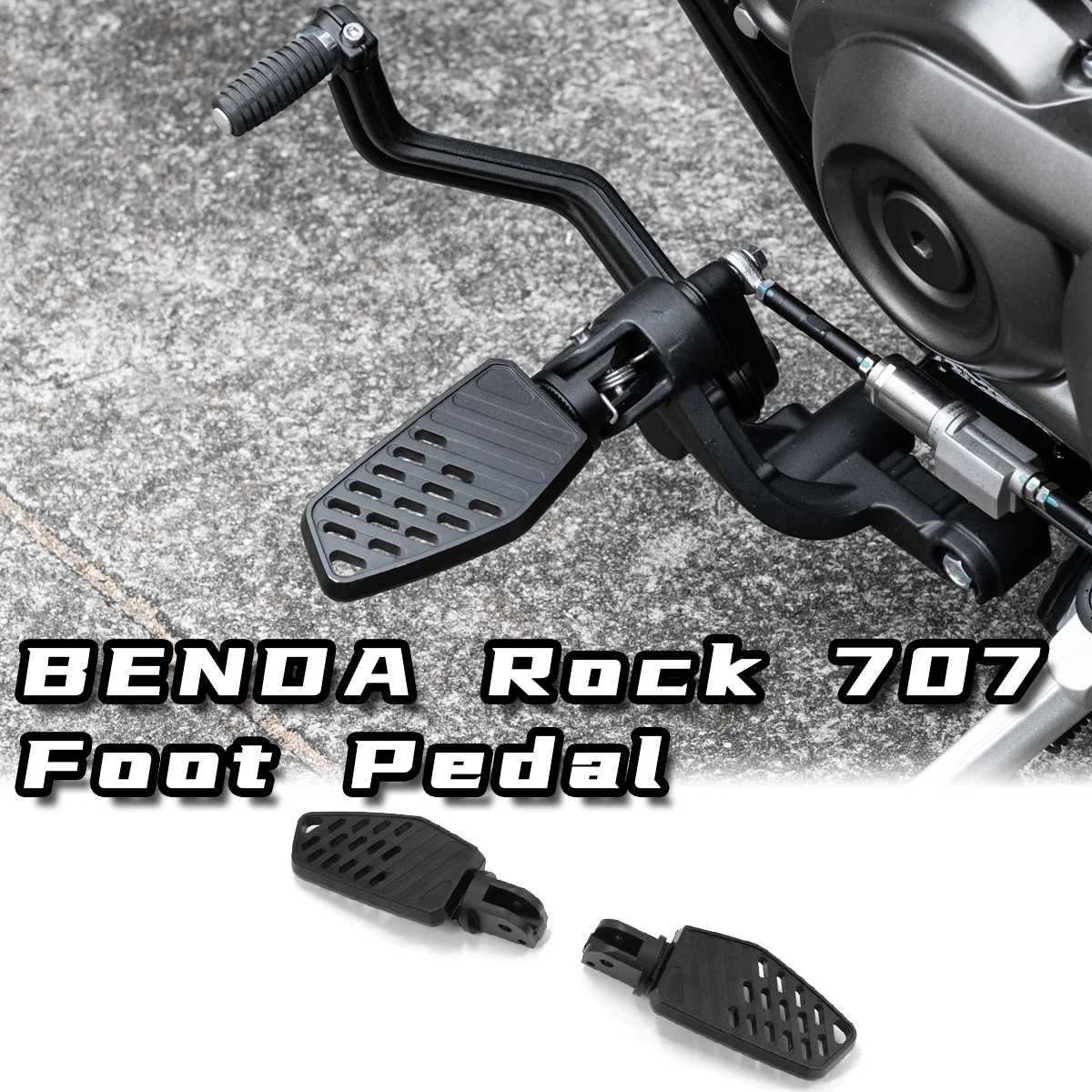 

Motorcycle Foldable Aluminum Alloy Lossless Installation Front Pedal Footrest for BENDA Rock 707