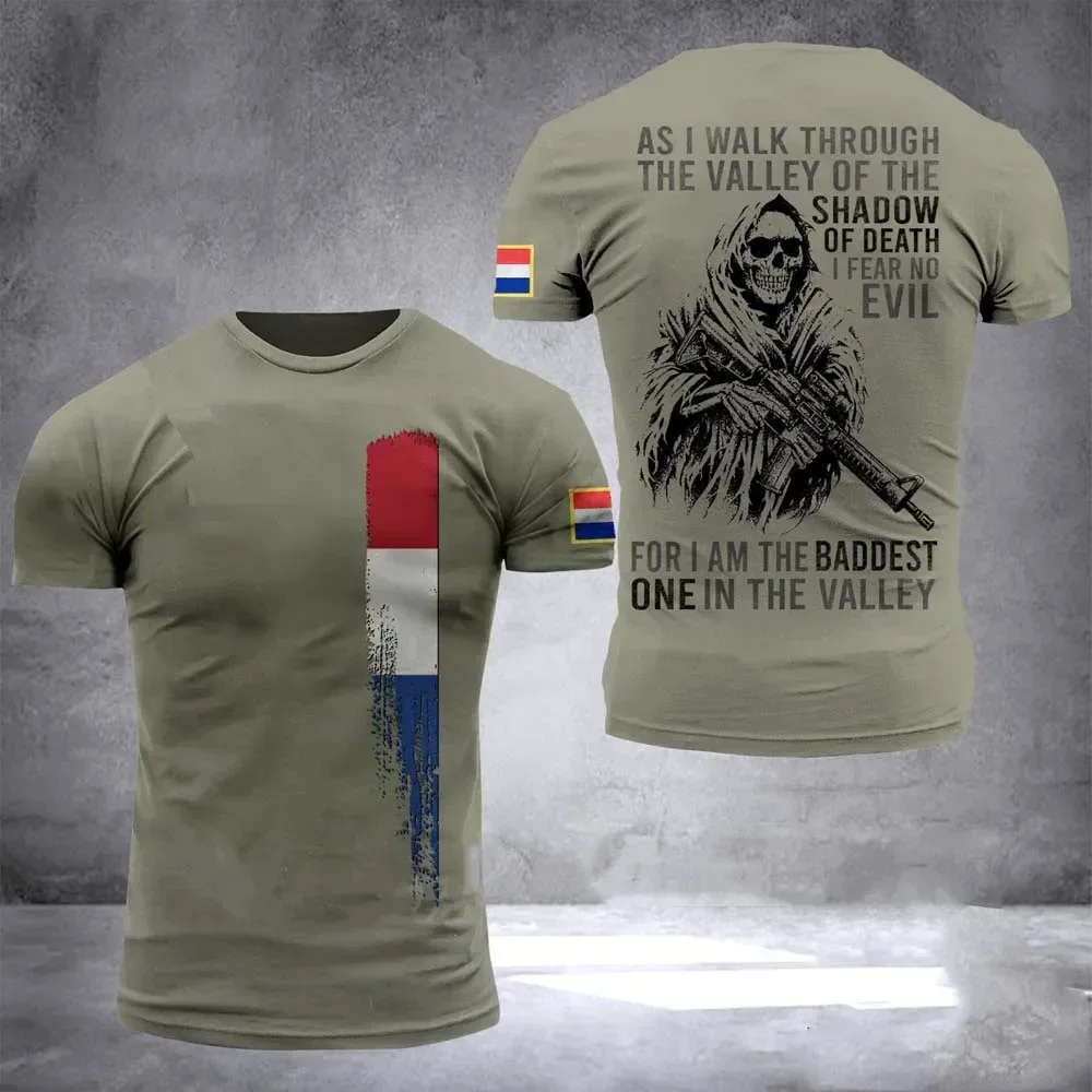 

3d Veteran T-shirt, French-Russian Soldier Field T-shirt, Veteran Camouflage Print Commando Jacket, New Summer 2025 Collection