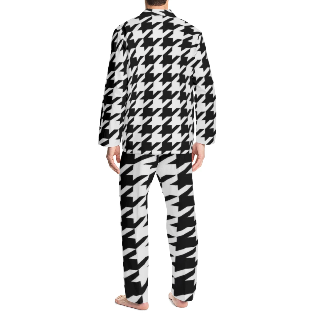 Fashion CheckPajama Set Long Sleeve Shirt And Trousers Sleepwear With   Soft Loungewear Autumn Nightwear Cartoon Print Pyjamas