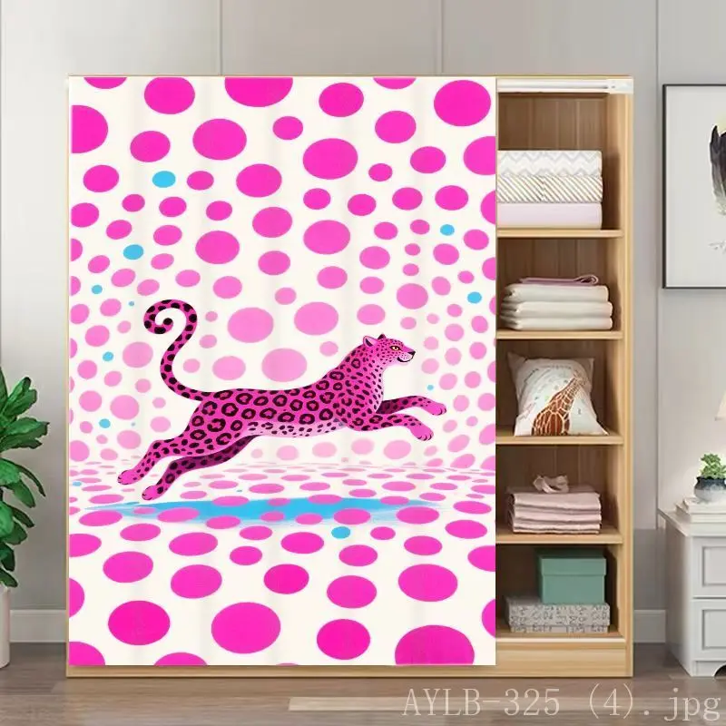 VIKAMA Floral Leopard Noren Door Curtain Jungle Japanese Style Wardrobe Closet Organizer Partition Home Decor Minimalist