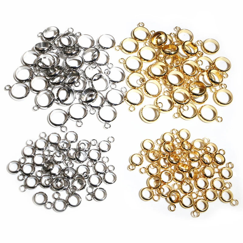 20pcs Stainless Steel Gold Color Loop Hoops Rings Circle Connector Diy Jewelry Findings Accessories for Bracelet Neckalce