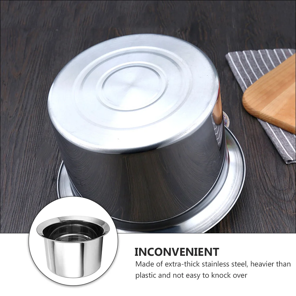 

1pc Steel Spittoon Thickened Portable Bedpan Portable Bedpan For Adult Children Household Bathroom Use Silver