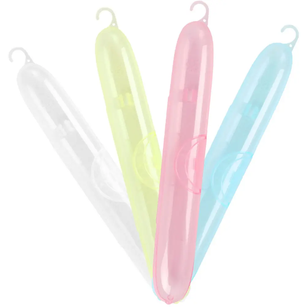 

4Pcs Toothbrush Boxes Plastic Portable Travel Case Tooth Brush Storage Container Compact Organizer for Home Outdoor