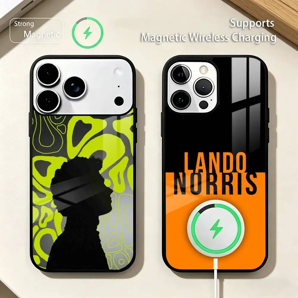 

Driver number 4 L-Lando Norris Phone Case For iPhone17,16,15,14,13,12,11 Plus,Pro Compatible with magnetic wireless charging