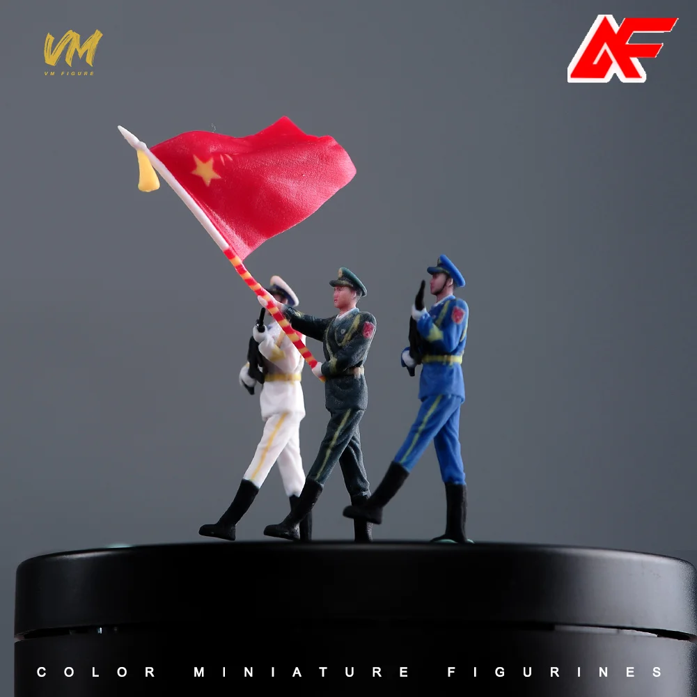 

1/64 1/43 3D Printing Miniatures The Three Services Honor Guard Soldier Scene Figure Model For Cars Vehicles Toy Dolls