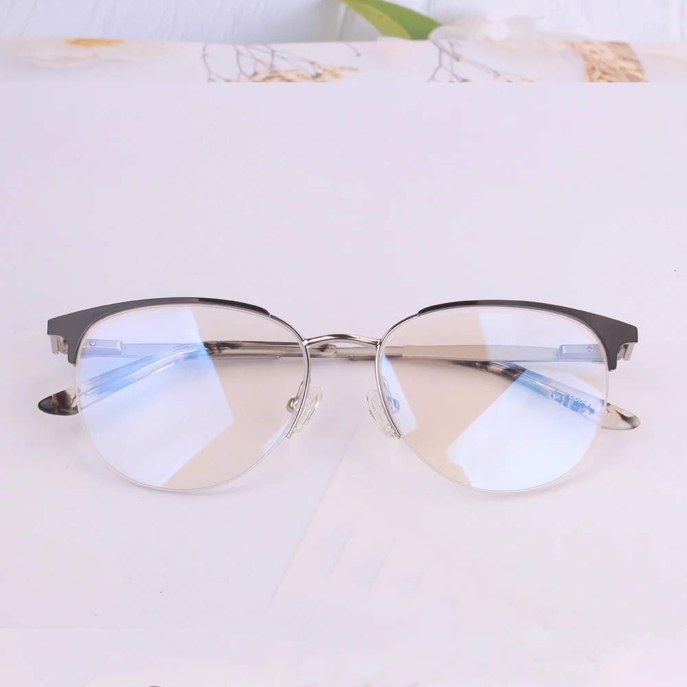

Женские очки «кошачий глаз», очки без оправы, высококачественные металлические оправы для очков с пружинными петлями, круглые винтажные очки в стиле ретро