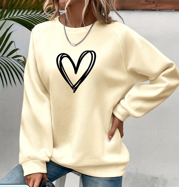

Womens Casual Crewneck Sweatshirt Long Sleeve Tops Cute Pullover Loose Fit Spring Fall Casual Crewneck Pullover