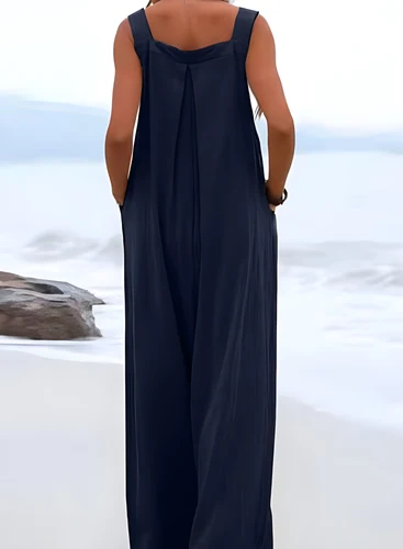 Imagen 2 del producto 2025 superventas de talla grande Color sólido mono con botones ropa Popular para adultos mameluco de moda de talla grande Onesie