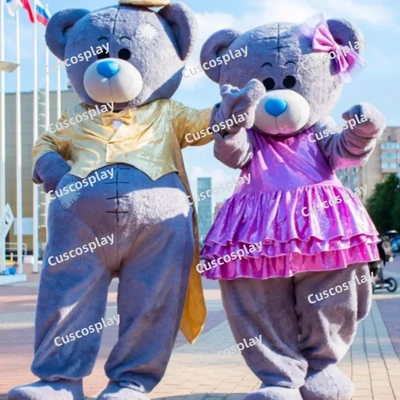 

Christmas Bear Mascot Teddy Costume Adult Teddy Bear Mascot Costume Pink Dress Clothing Halloween Party Carnival Events