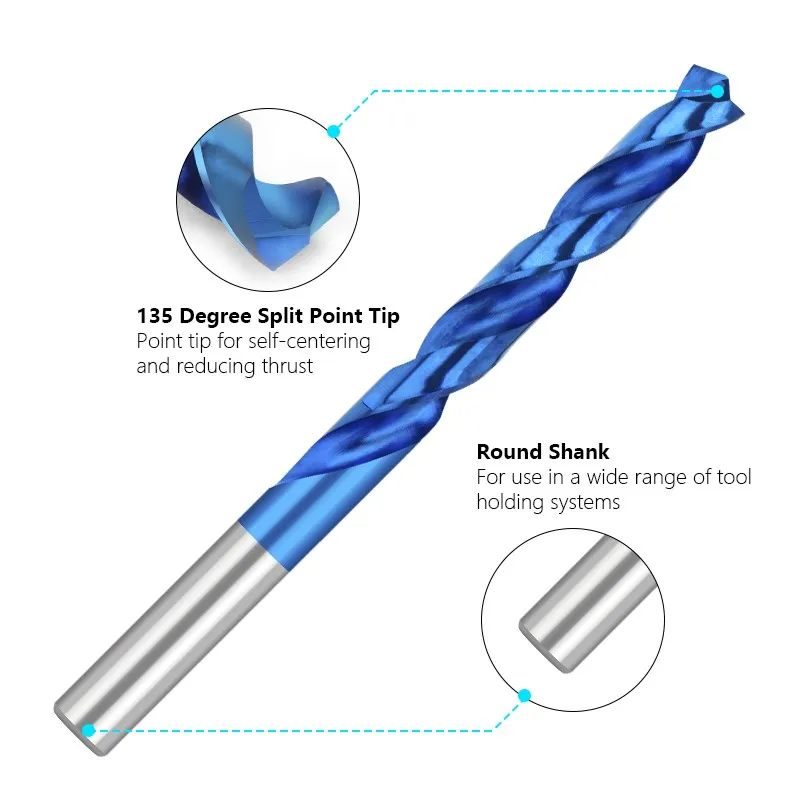 XLilDrill-Foret hélicoïdal entièrement rectifié, acier HSS, M35, 1.0-13mm, hélice de Louvain, projets de trous, outils pour le travail du bois et